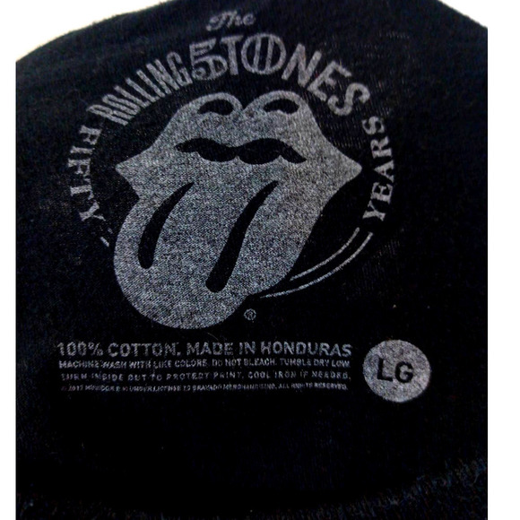 The Rolling Stones 50th Anniversary Men Sz L Black Tee - Picture 4 of 4